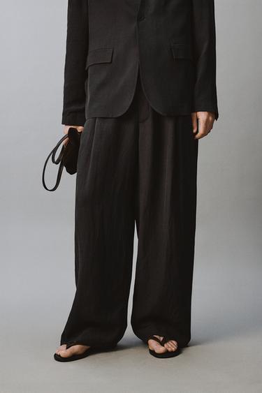 RELAXED FIT WIDE-LEG SUIT TROUSERS - Anthracite grey by Zara