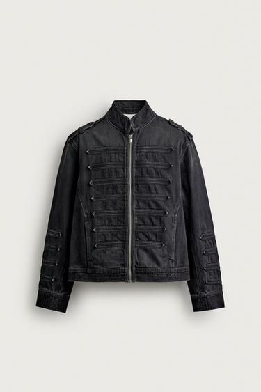 CROPPED FIT JACKET WITH SHOULDER TABS - Charcoal by Zara