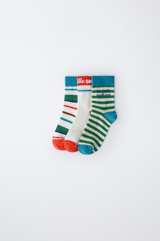 3-PACK OF ISABELLE VANDEPLASSCHE © STRIPED MID-CALF SOCKS - Multicoloured by Zara - Image 0