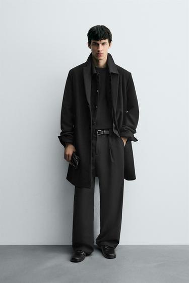 REGULAR FIT WOOL COAT - Black by Zara