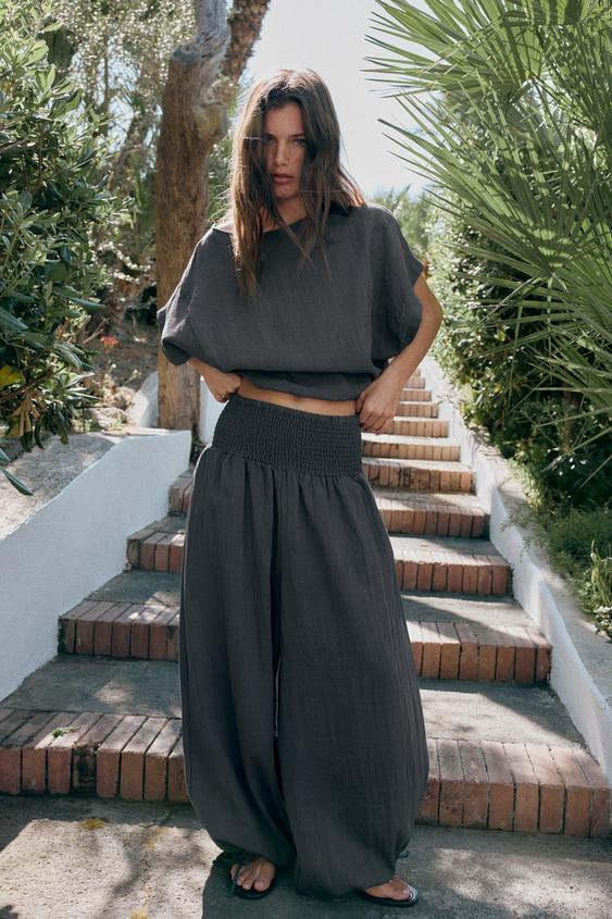 OVERSIZE CAPE SHIRT WITH ADJUSTABLE HEM - Anthracite grey by Zara - Image 0