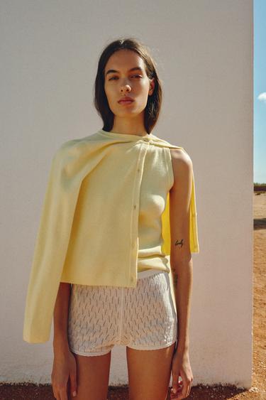 PLAIN KNIT CARDIGAN - Yellow by Zara - Image 0