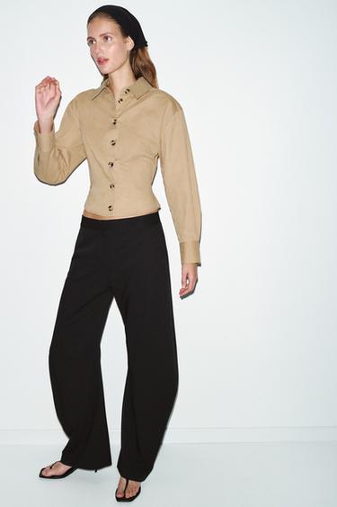 SOFT-TOUCH TAILORED SHIRT - camel by Zara - Image 0