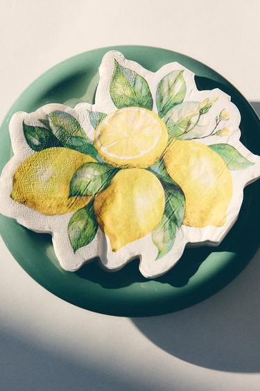 PACK OF LEMON PAPER NAPKINS (PACK OF 20) - Yellow by Zara