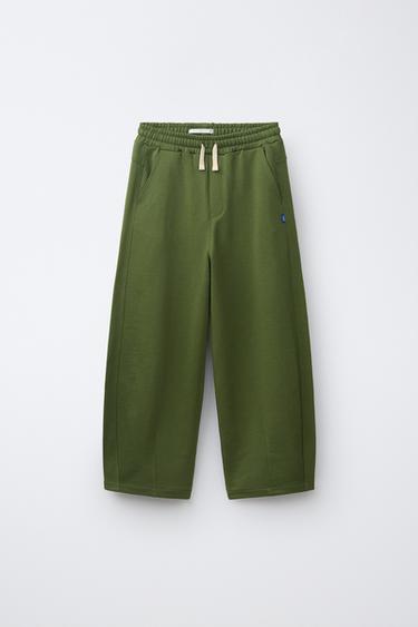 BARREL PLUSH TROUSERS - GREEN by Zara