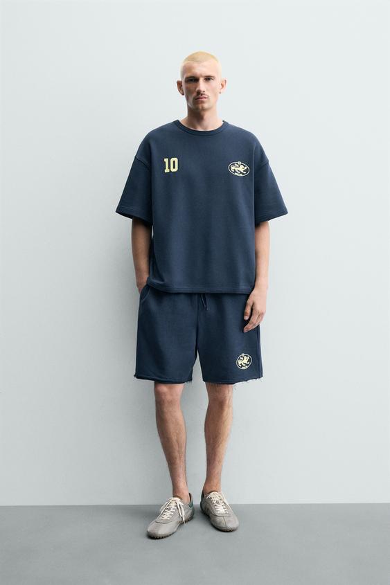 RELAXED FIT PRINTED SWEATSHIRT - Blue by Zara - Image 0