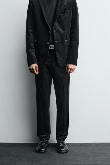 CORDUROY SUIT TROUSERS - Black by Zara