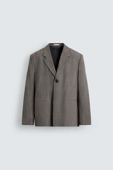 TEXTURED SUIT BLAZER - Light brown by Zara