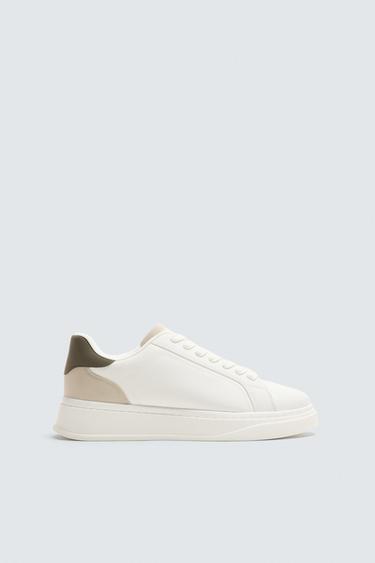 HEEL DETAIL TRAINERS - Khaki Green by Zara