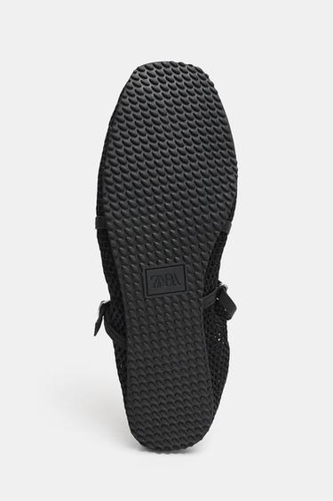 CUT-OUT STRAPPY BALLET FLATS - Black by Zara