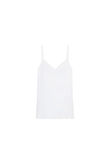 COTTON STRAPPY TOP - White by Zara