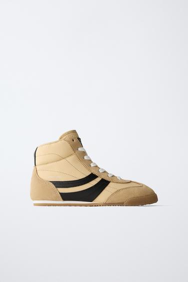 BOXING HIGH-TOP SNEAKERS - Sand Brown by Zara - Image 0