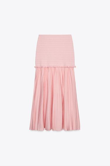COMBINED KNIT SKIRT - Pink by Zara