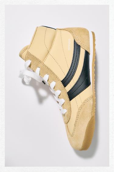 BOXING STYLE HIGH-TOP SNEAKERS - Sand Brown by Zara