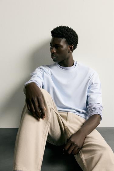 HEAVYWEIGHT SHORT SLEEVE T-SHIRT - Light sky blue by Zara