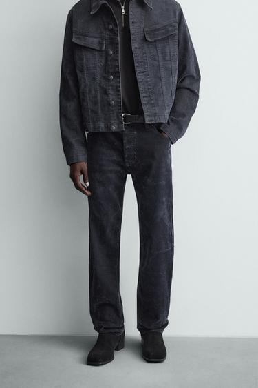 STRAIGHT-LEG CORDUROY TROUSERS - Blue by Zara