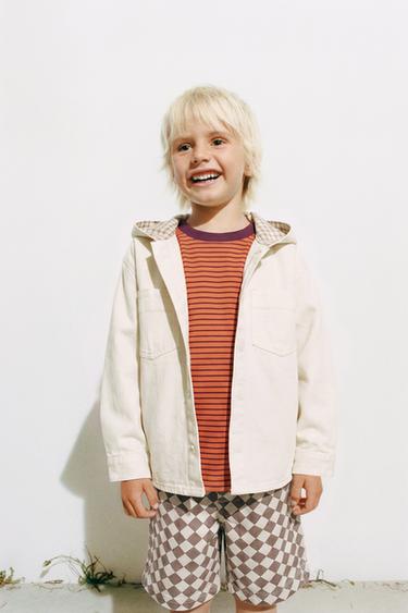 TWILL OVERSHIRT WITH CHECK LINING - Ecru by Zara