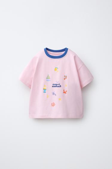 PRINTED MOTIF T-SHIRT - Pink by Zara