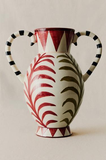 CERAMIC VASE WITH DOUBLE HANDLE - white by Zara