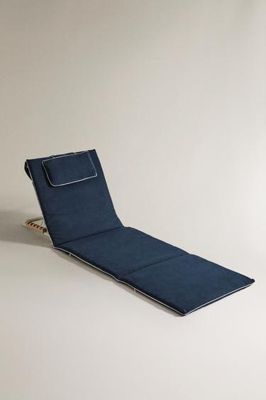 FOLDING BEACH GROUND LOUNGER - Blue by Zara