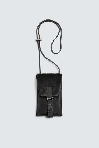 CROSSBODY BAG WITH SHEEPSKIN DETAIL X SR_A - Black by Zara