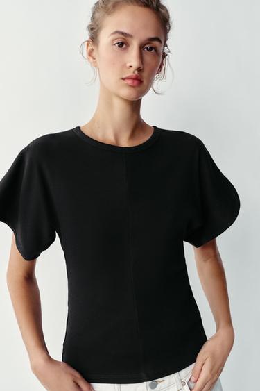 KIMONO SLEEVE T-SHIRT - Black by Zara
