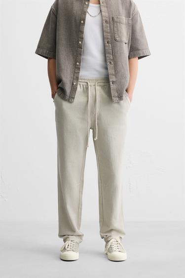 COTTON - LINEN TROUSERS - Sand by Zara