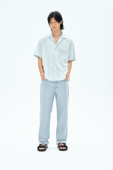 STRAIGHT-LEG JEANS - Light blue by Zara