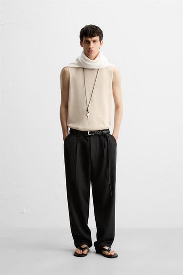 RELAXED FIT PLEATED TROUSERS - Black by Zara - Image 0