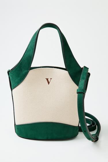 CANVAS CROSSBODY BAG - Green by Zara