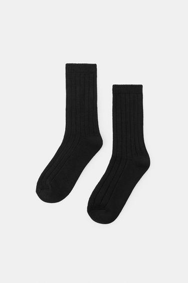 BASIC RIBBED SOCKS - Black by Zara