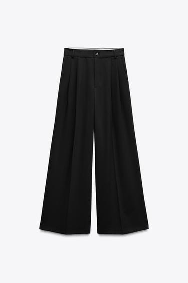 TROUSERS WITH DOUBLE PLEAT - Black by Zara