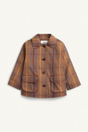 LIMITED EDITION CHECK WAXED COAT - Printed by Zara
