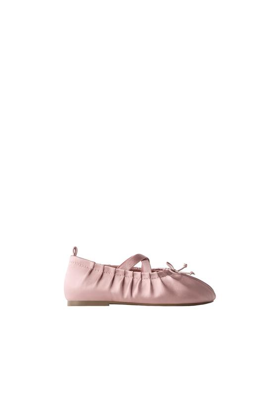 SATIN-FINISH BALLERINAS - Pink by Zara - Image 0