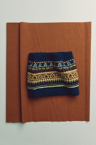 JACQUARD KNIT SNOOD - Blue by Zara