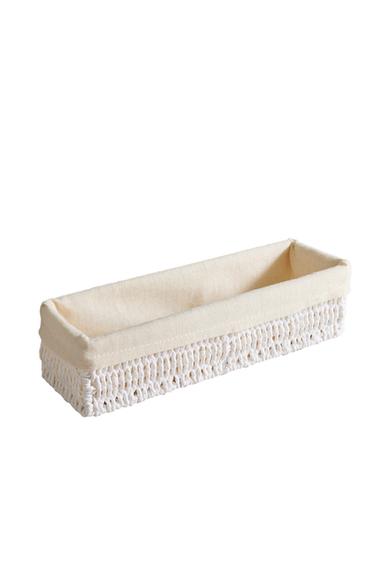 LONG BASKET WITH COTTON LINING - White by Zara