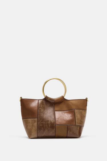 PATCHWORK MINI BUCKET BAG WITH RIGID HANDLES - Multicoloured by Zara