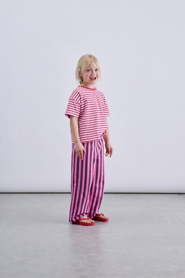 STRIPED T-SHIRT - Red by Zara