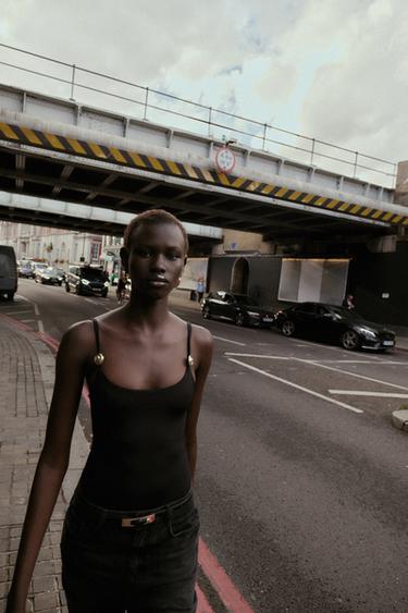 SEASHELL POLYAMIDE BODYSUIT - Black by Zara
