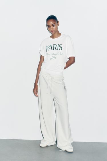 EMBROIDERED SLOGAN T-SHIRT - white by Zara