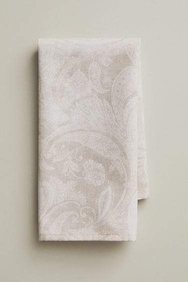 PACK OF PAISLEY PRINT NAPKINS (PACK OF 2) - Beige by Zara