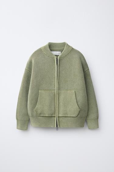 ACID WASH CARDIGAN - washed green by Zara