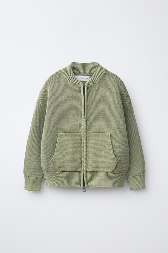 ACID WASH CARDIGAN - washed green by Zara - Image 0