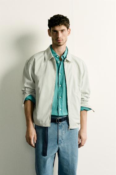 REGULAR FIT WASHED COTTON JACKET - Beige by Zara