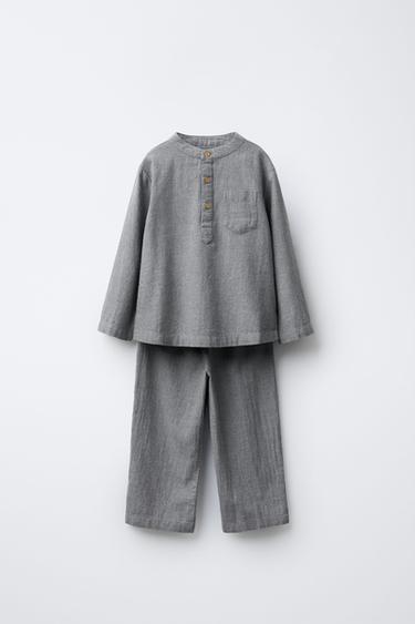 2-6 YEARS / STAND COLLAR PYJAMAS - Grey marl by Zara