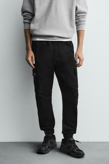 SLIM FIT CARGO TROUSERS - Black by Zara