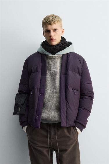 SR_A KIMONO PUFFER JACKET - Purple by Zara