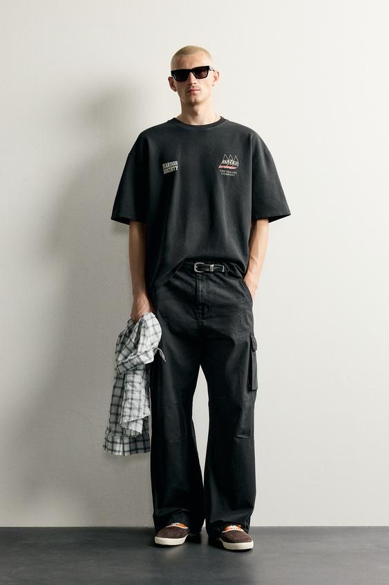 WASHED NAUTICAL PRINT SWEATSHIRT - Dark anthracite by Zara - Image 0
