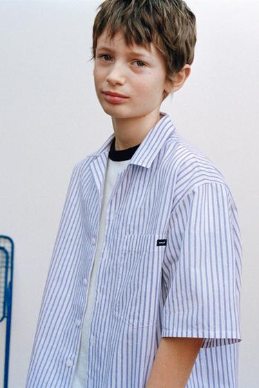 STRIPED BOWLING SHIRT - Blue by Zara