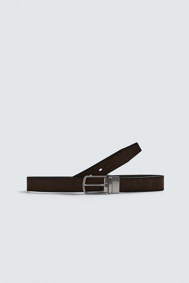 REVERSIBLE LEATHER BELT - Brown by Zara